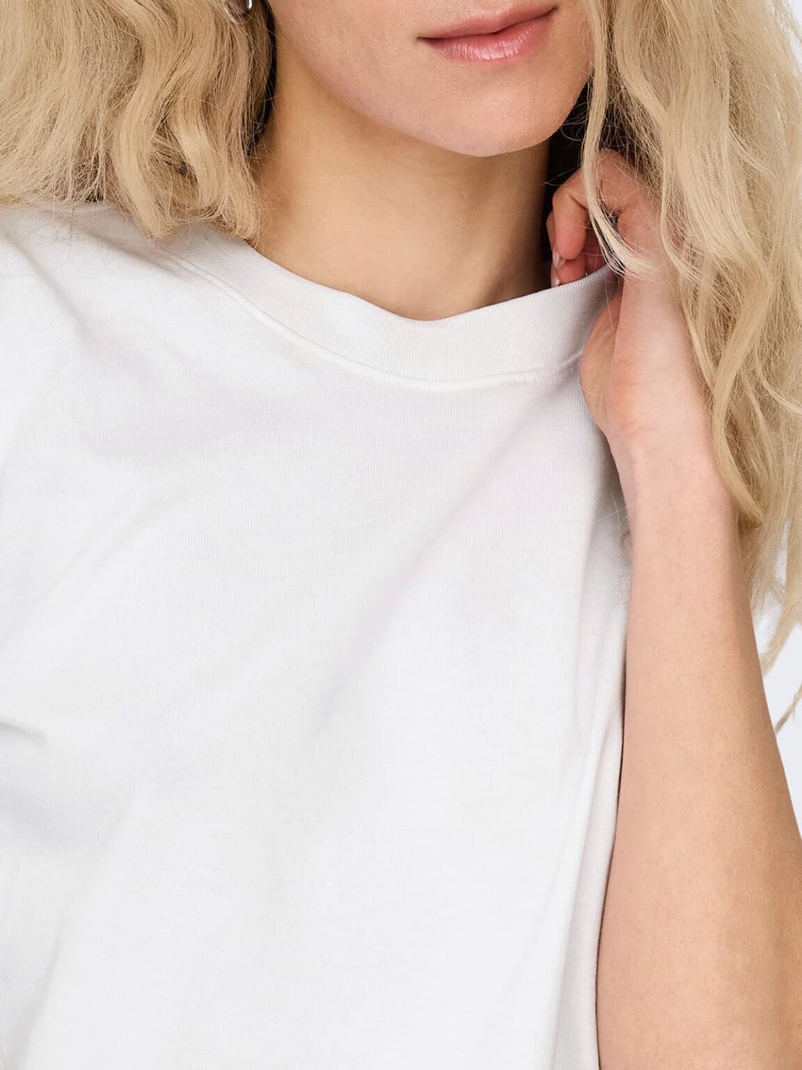achtgrad. Dinklage ONLMONJA Basic T-Shrit weiss