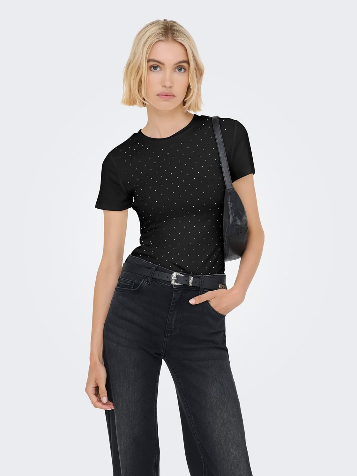 achtgrad. Dinklage ONLARNHEM Glitzer T-Shirt schwarz