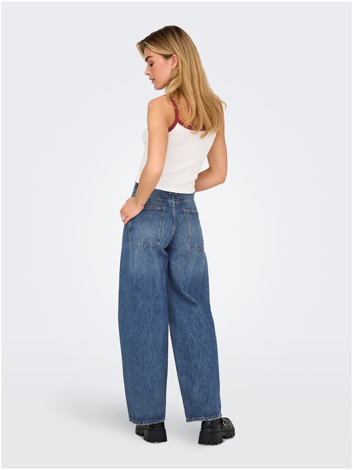 achtgrad. Dinklage Only Barrel Jeans Taylor 15352198 dark blue denim