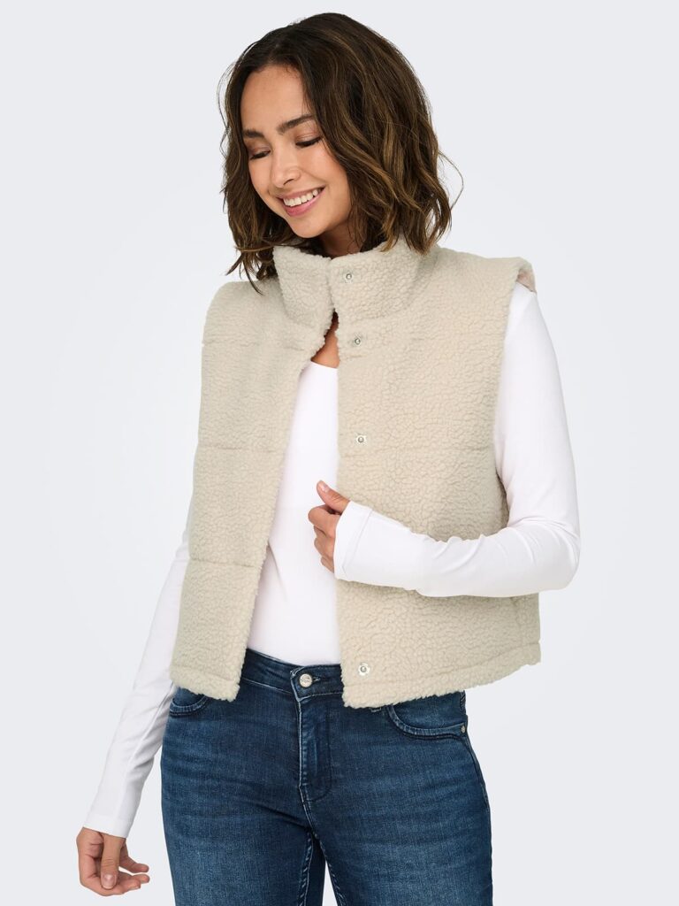 achtgrad. Dinklage Teddyweste ONLSANDRA 15320630 beige