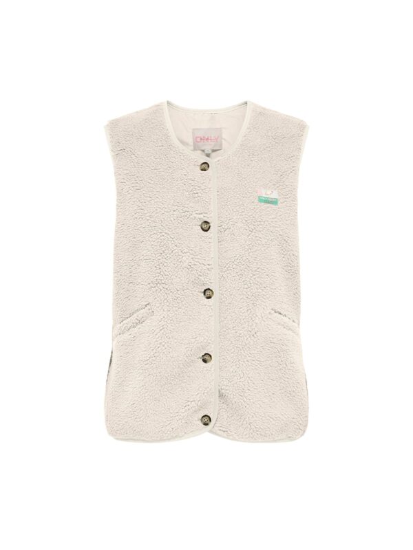 achtgrad. Dinklage Teddyweste ONLBABY birch vintage patch