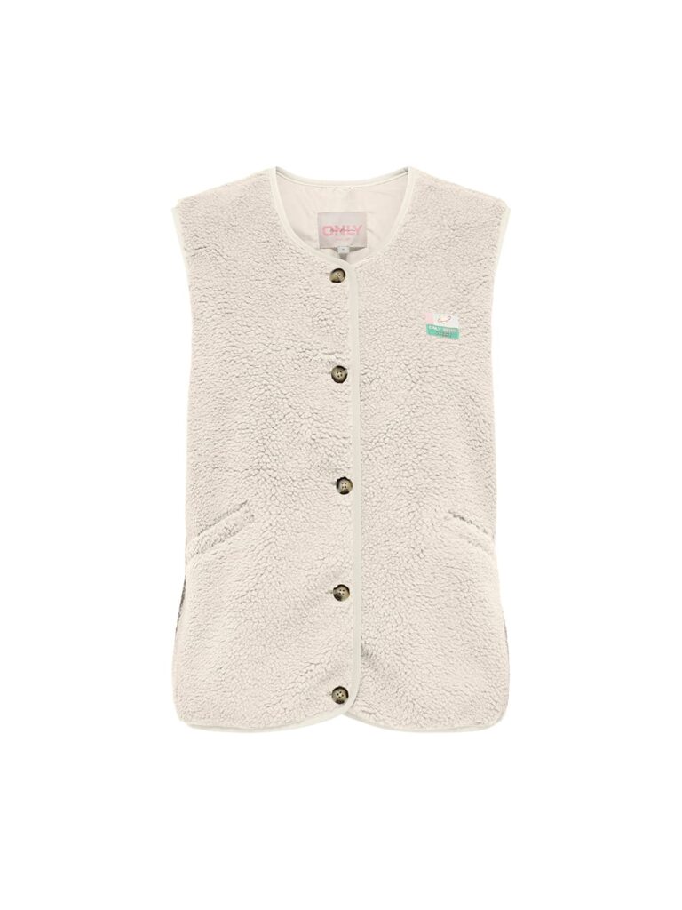 achtgrad. Dinklage Teddyweste ONLBABY birch vintage patch