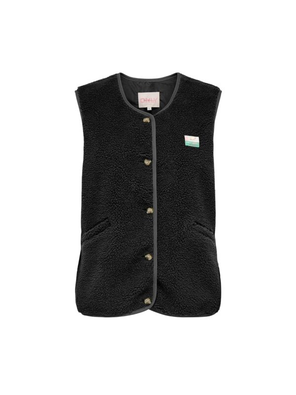achtgrad. Dinklage Teddyweste ONLBABY black vintage patch