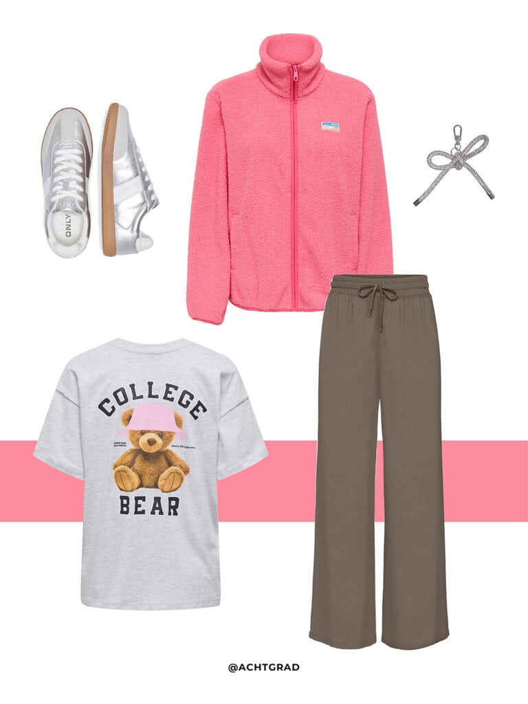 achtgrad. Dinklage ONLY ONLY SHOES Herbstmode Teddyjacke College Bear