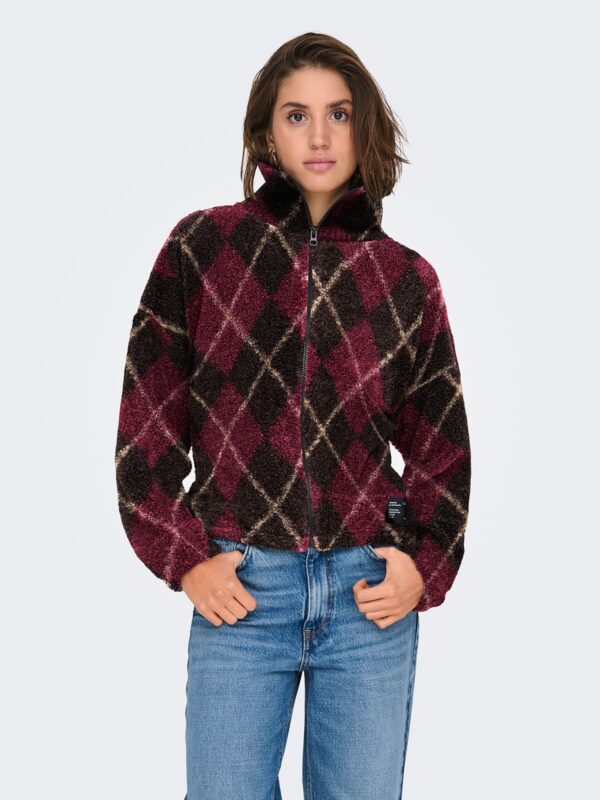 achtgrad. Dinklage ONLKATIA Teddyjacke Sweatshirt Karo