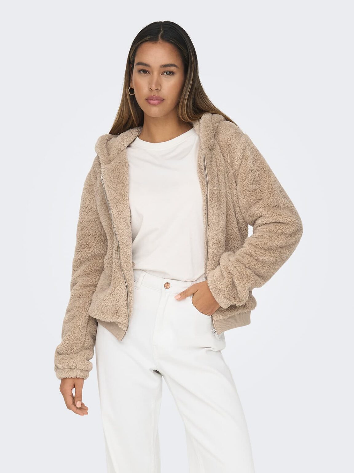 achtgrad. Dinklage ONLNEWANNA Teddyjacke humus