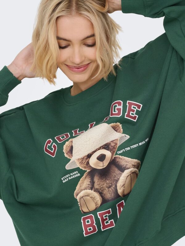 achtgrad. Dinklage ONLY ONLBILA Sweatshirt College Teddy grün