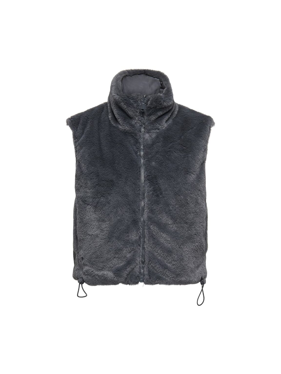 achtgrad. Dinklage ONLY ONLDANA Wendeweste Plüschweste blackened pearl anthrazit