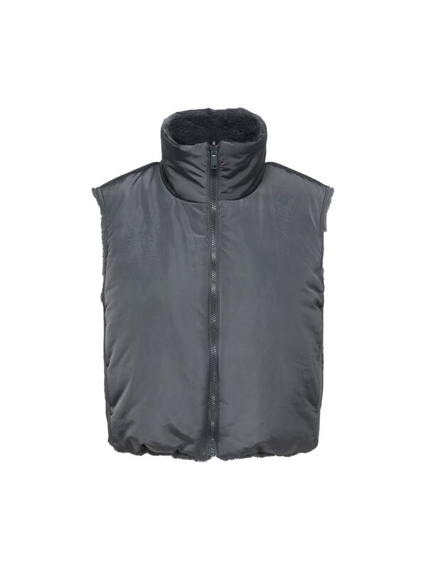 achtgrad. Dinklage ONLY ONLDANA Wendeweste Plüschweste blackened pearl anthrazit