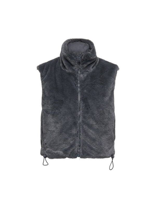 achtgrad. Dinklage ONLY ONLDANA Wendeweste Plüschweste blackened pearl anthrazit