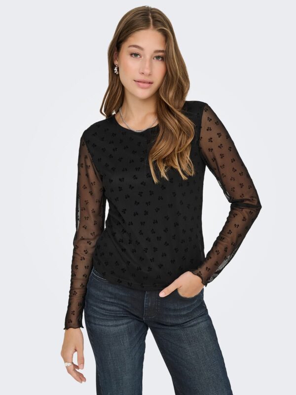 achtgrad. Dinklage ONLSIENA Langarmshirt Mesh Schleifen