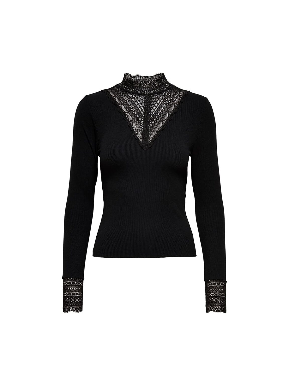 achtgrad. Dinklage ONLTILDE Langarmshirt Spitze black