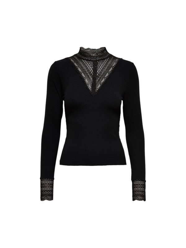 achtgrad. Dinklage ONLTILDE Langarmshirt Spitze black