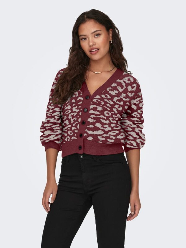 achtgrad. Dinklage JDY LORRAINE strickjacke Leo Cabernet