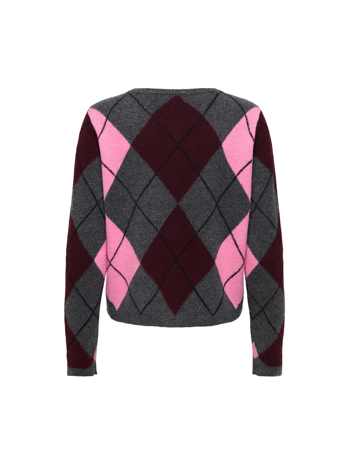 achtgrad. Dinklage JDYRUE Strickjacke Cardigan Karo dark grey melange