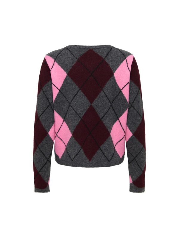 achtgrad. Dinklage JDYRUE Strickjacke Cardigan Karo dark grey melange
