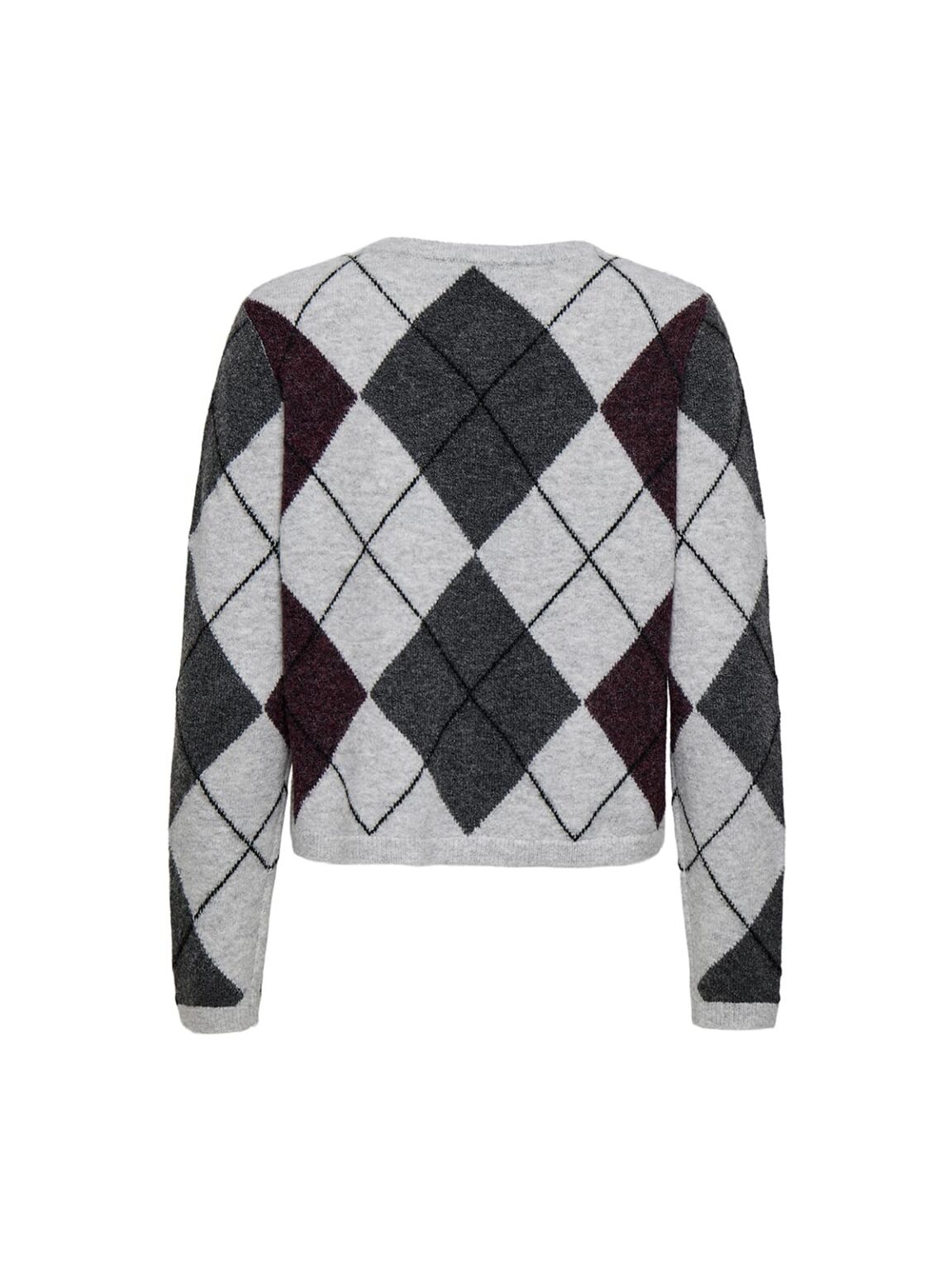 achtgrad. Dinklage JDYRUE Strickjacke Cardigan Karo light grey melange