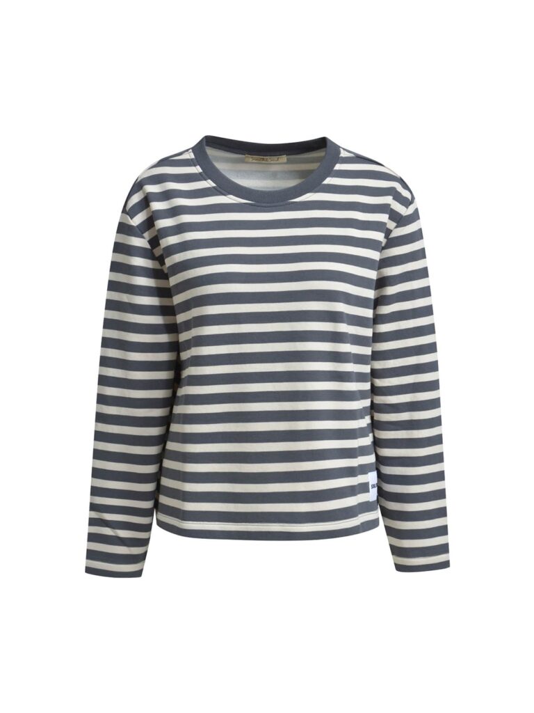 achtgrad. Dinklage Smith & Soul boxy Sweatshirt striped anthrazit your soul glows